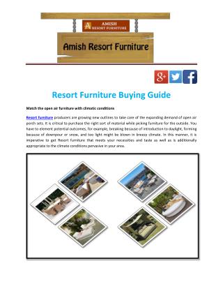 Resort Furniture Buying Guide