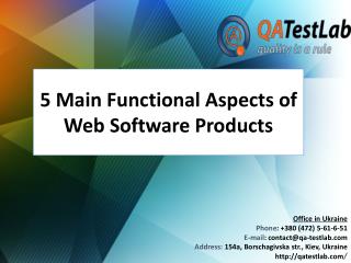 5 Main Functional Aspects of Web Software Products