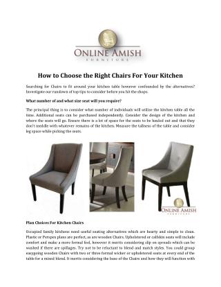 How to Choose the Right Chairs For Your Kitchen