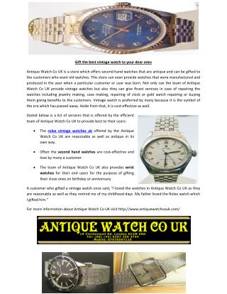 rolex vintage watches uk