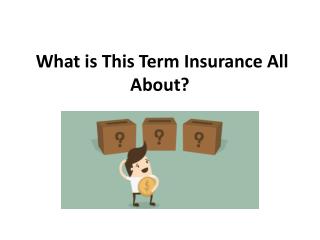 What is This Term Insurance All About?