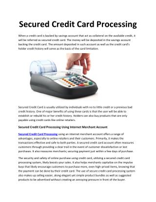 Secured Credit Card Processing