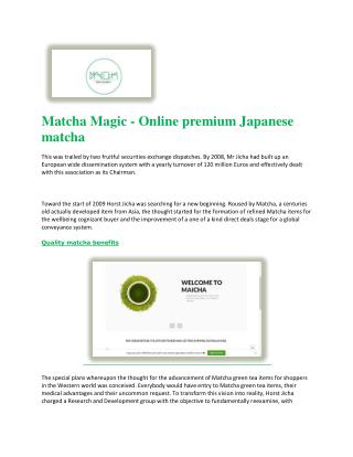 Quality matcha benefits