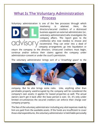 What Is The Voluntary Administration Process