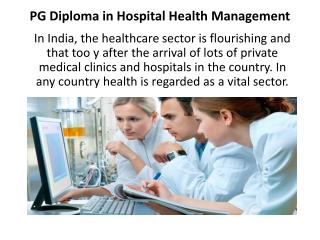 PG Diploma in Hospital Health Management