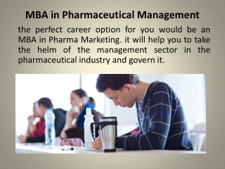 MBA in Pharmaceutical Management