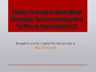 Things To Keep In Mind When Choosing The Accounting Firm To Hire In Sacramento CA