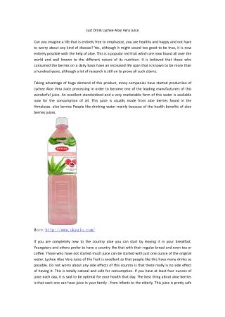 Just Drink Lychee Aloe Vera Juice