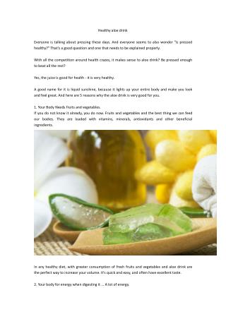 Healthy aloe drink