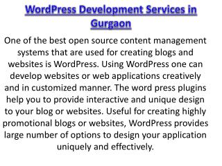 WordPress Development Services in Gurgaon