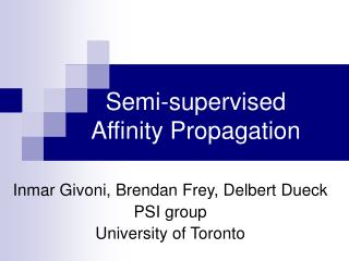 Semi-supervised Affinity Propagation