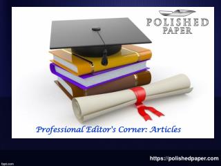 Professional editor's corner articles