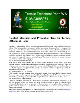 Termite treatment perth wa