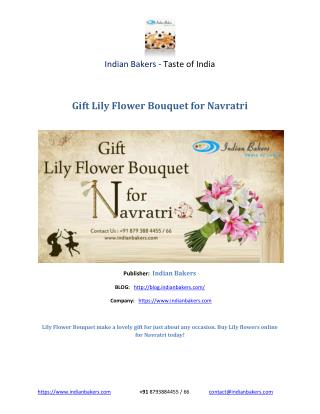 Lily Flower Bouquet , Buy Lily Flower Online – indianbakers.com