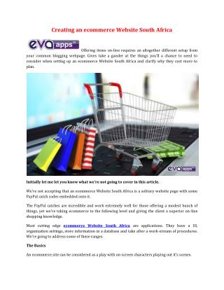 Creating an ecommerce Website South Africa