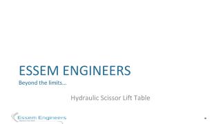 Hydraulic Scissor Lift Table Manufacturer – Essem Engineers
