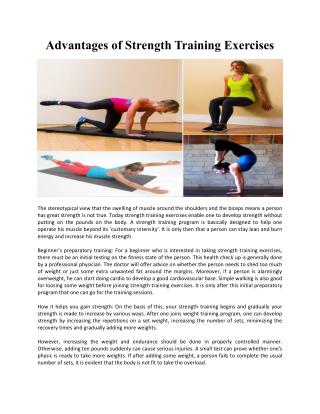 Advantages of Strength Training Exercises