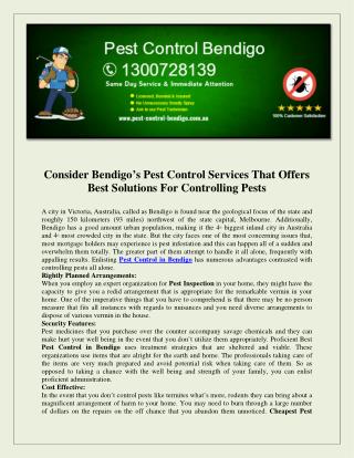 Pest Control Bendigo