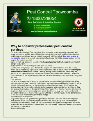 Pest control toowoomba