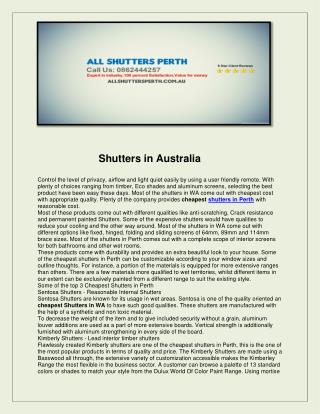 All shutters perth