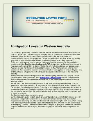 Immigration lawyer perth