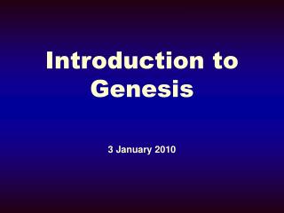 Introduction to Genesis