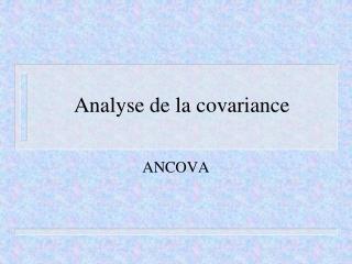 Analyse de la covariance