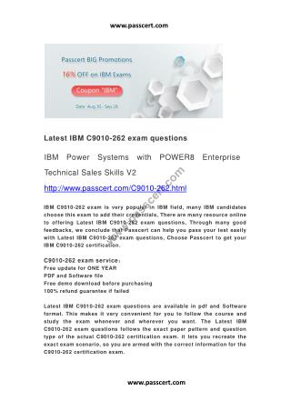 IBM C9010-262 exam questions
