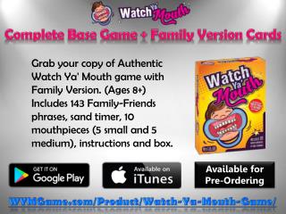 Watch Ya’ Mouth – Complete Base Game Family Version Cards