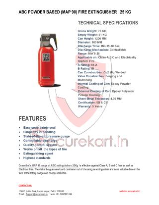 CEASEFIRE ABC FIRE EXTINGUISHER - 25 KG Features & Specifications