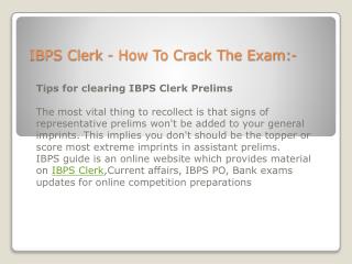 IBPS Clerk & IBPS PO Tips For Cracking Exams