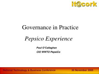 Pepsico Experience