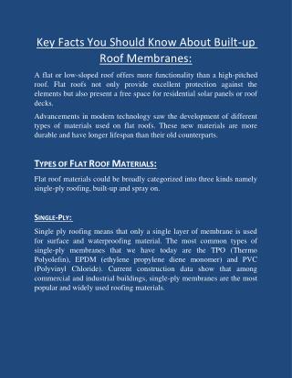 Know About Built-up Roof Membranes - Chicago roofing contractor