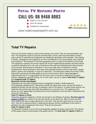 Total TV Repairs Perth