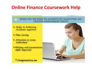 Online Finance Coursework Help by MyAssignmenthelp.com