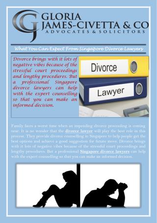 What You Can Expect From Singapore Divorce Lawyers