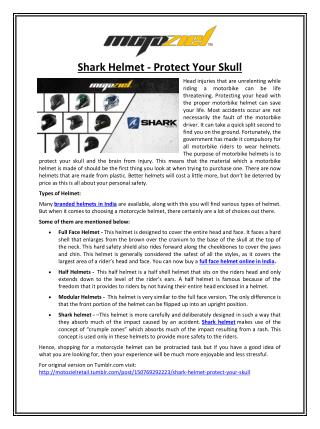 Shark Helmet - Protect Your Skull