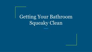 Getting Your Bathroom Squeaky Clean