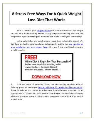 8 Stress-Free Ways For A Quick Weight Loss Diet That Works.pdf