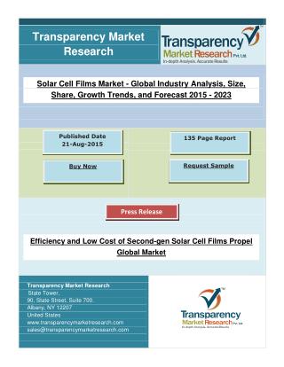 Efficiency and Low Cost of Second-gen Solar Cell Films Propel Global Market.pdf