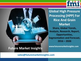 High Pressure Processing (HPP) For Rice And Grain Market size in terms of volume and value 2016-2026