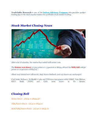 Profitable Trading Calls With Stock Market Closing News - 26th September