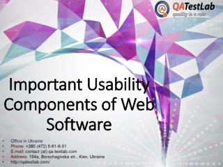 What are Important Usability Components of Web Software?