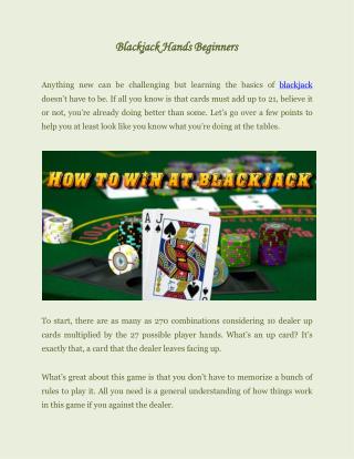 Blackjack hands beginners