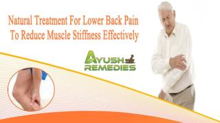 Natural Treatment For Lower Back Pain To Reduce Muscle Stiffness Effectively