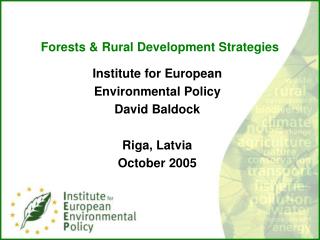 Forests & Rural Development Strategies