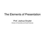 The Elements of Presentation