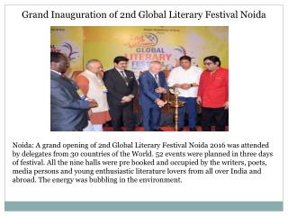 Grand inauguration of 2nd global literary festival noida