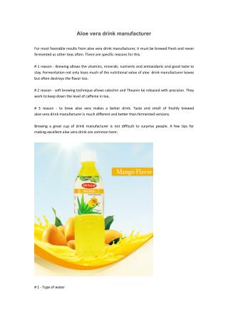 Aloe vera drink manufacturer