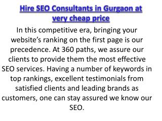 Hire SEO Consultants in Gurgaon at very cheap price